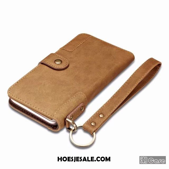 iPhone 6 / 6s Plus Hoesje Leer Leren Etui Echt Leer Khaki Hoes Winkel