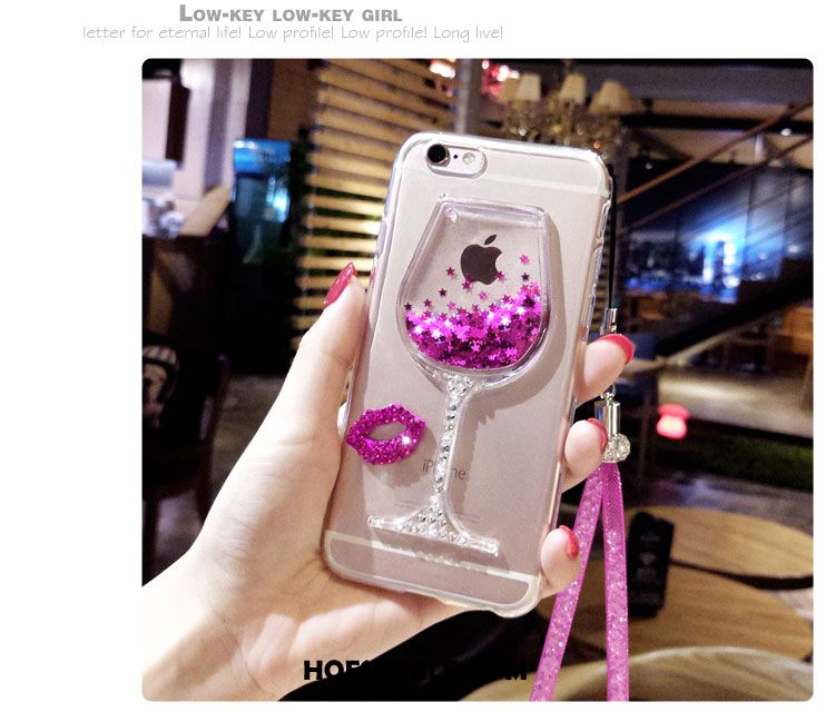 iPhone 6 / 6s Plus Hoesje Mobiele Telefoon Hanger Siliconen Purper Met Strass Goedkoop