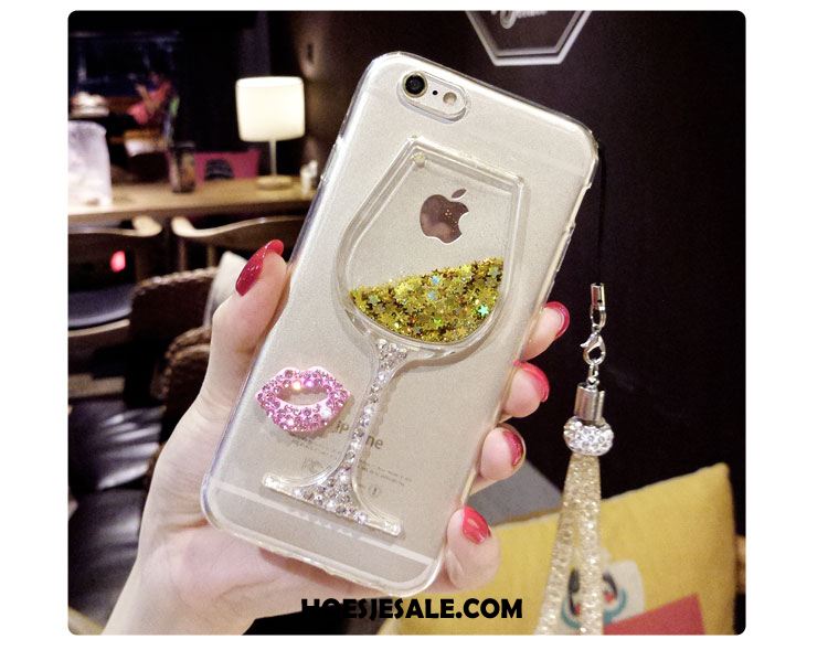 iPhone 6 / 6s Plus Hoesje Mobiele Telefoon Hanger Siliconen Purper Met Strass Goedkoop