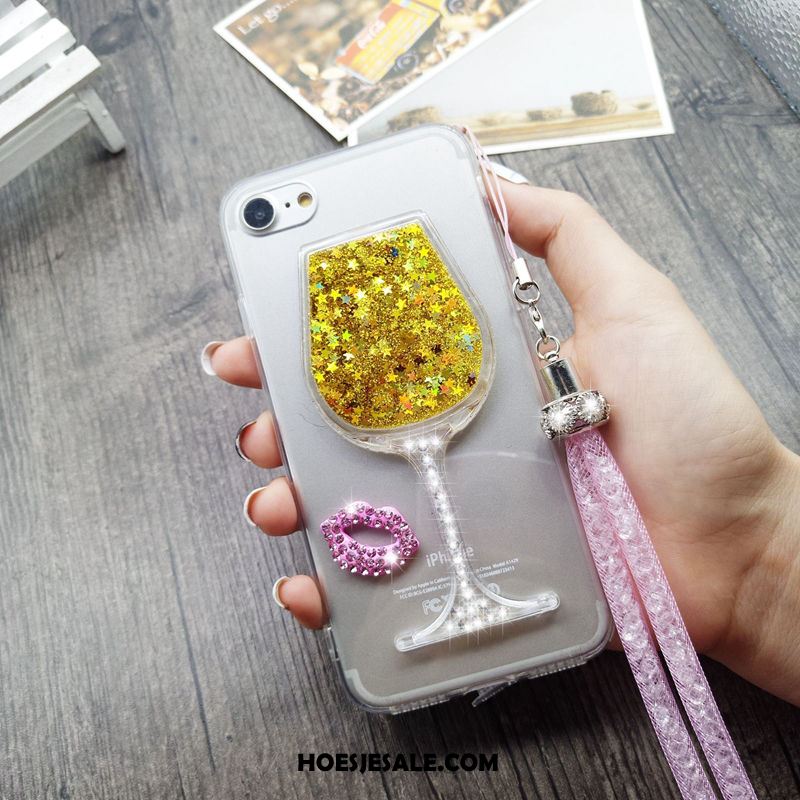 iPhone 6 / 6s Plus Hoesje Mobiele Telefoon Hanger Siliconen Purper Met Strass Goedkoop