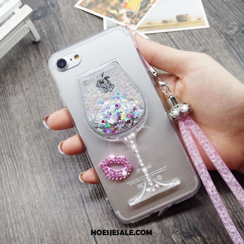 iPhone 6 / 6s Plus Hoesje Mobiele Telefoon Hanger Siliconen Purper Met Strass Goedkoop