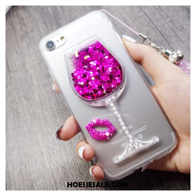 iPhone 6 / 6s Plus Hoesje Mobiele Telefoon Hanger Siliconen Purper Met Strass Goedkoop