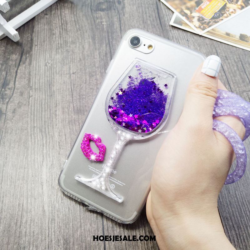 iPhone 6 / 6s Plus Hoesje Mobiele Telefoon Hanger Siliconen Purper Met Strass Goedkoop