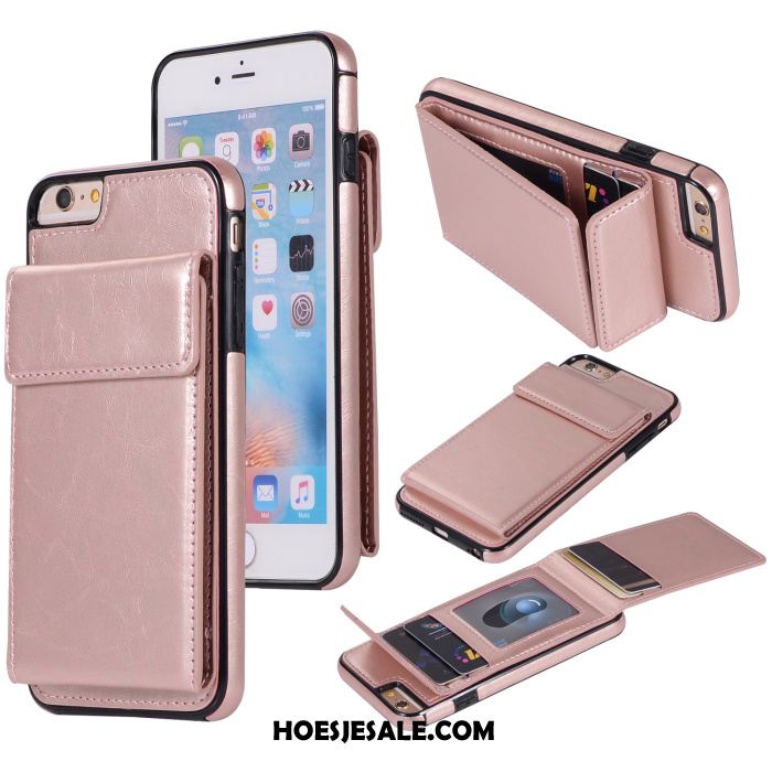 iPhone 6 / 6s Plus Hoesje Mobiele Telefoon Rose Goud Anti-fall All Inclusive Kaart Tas Sale