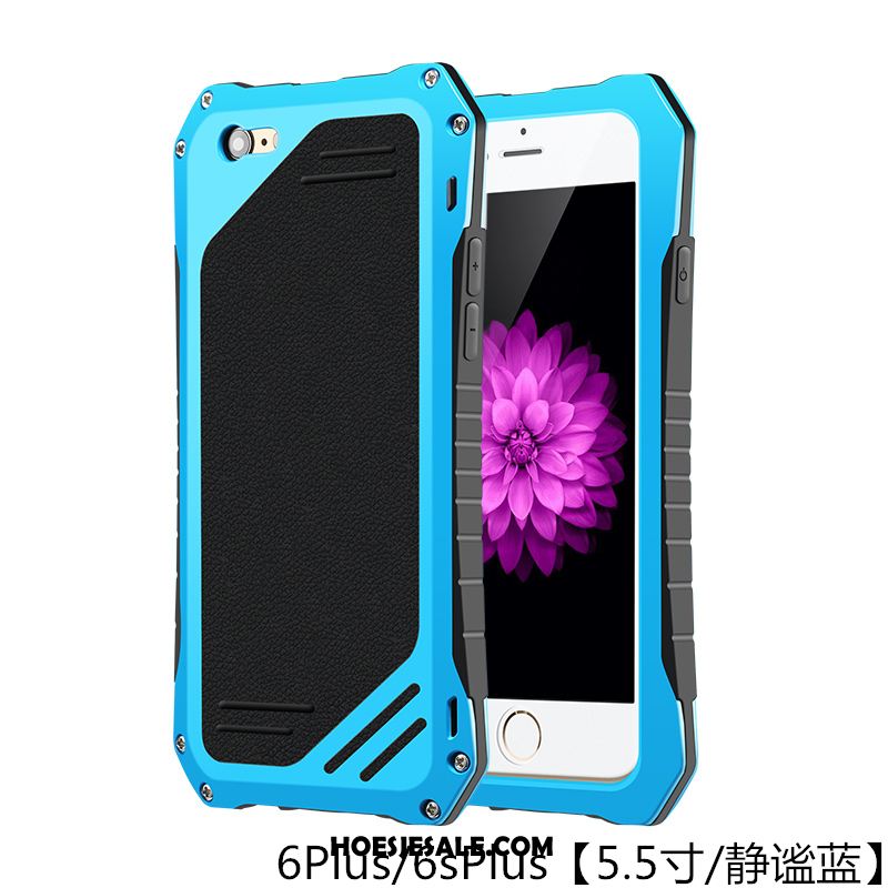 iPhone 6 / 6s Plus Hoesje Siliconen Blauw Metaal Trend All Inclusive Online