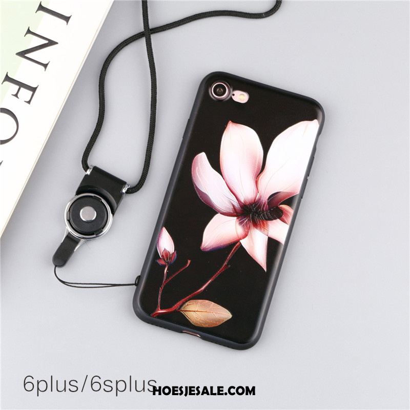 iPhone 6 / 6s Plus Hoesje Wit Hanger Anti-fall Zacht Bloemen Goedkoop