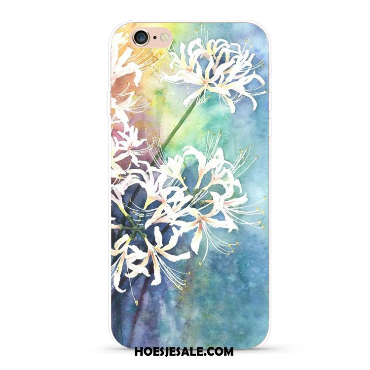 iPhone 6 / 6s Plus Hoesje Zacht Mobiele Telefoon Blauw Bloemen Chinese Stijl Sale