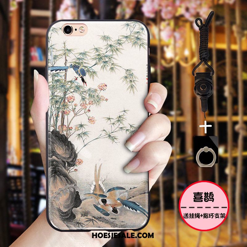 iPhone 6 / 6s Plus Hoesje Zwart Vintage Chinese Stijl All Inclusive Kraanvogel Aanbiedingen