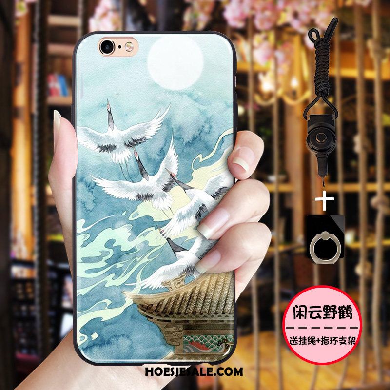 iPhone 6 / 6s Plus Hoesje Zwart Vintage Chinese Stijl All Inclusive Kraanvogel Aanbiedingen