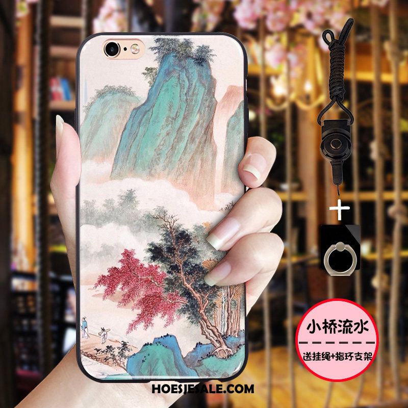 iPhone 6 / 6s Plus Hoesje Zwart Vintage Chinese Stijl All Inclusive Kraanvogel Aanbiedingen