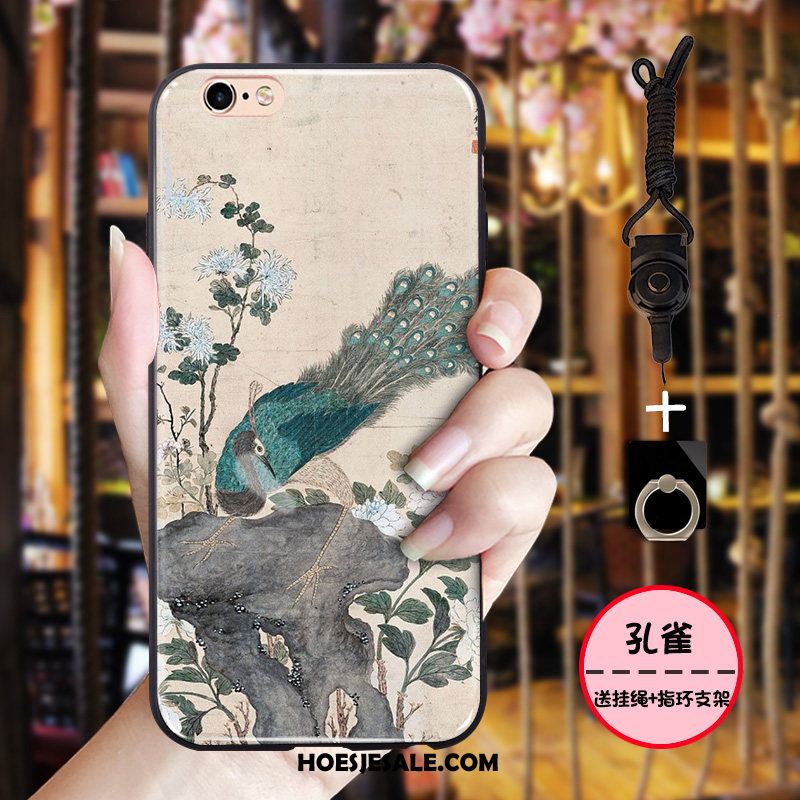 iPhone 6 / 6s Plus Hoesje Zwart Vintage Chinese Stijl All Inclusive Kraanvogel Aanbiedingen