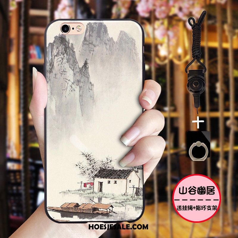 iPhone 6 / 6s Plus Hoesje Zwart Vintage Chinese Stijl All Inclusive Kraanvogel Aanbiedingen
