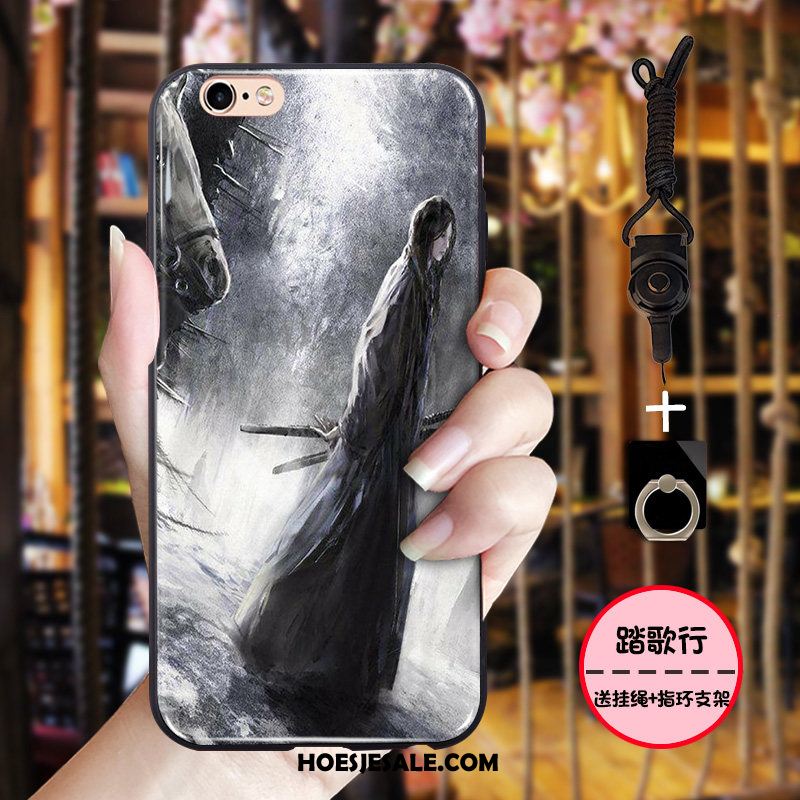 iPhone 6 / 6s Plus Hoesje Zwart Vintage Chinese Stijl All Inclusive Kraanvogel Aanbiedingen