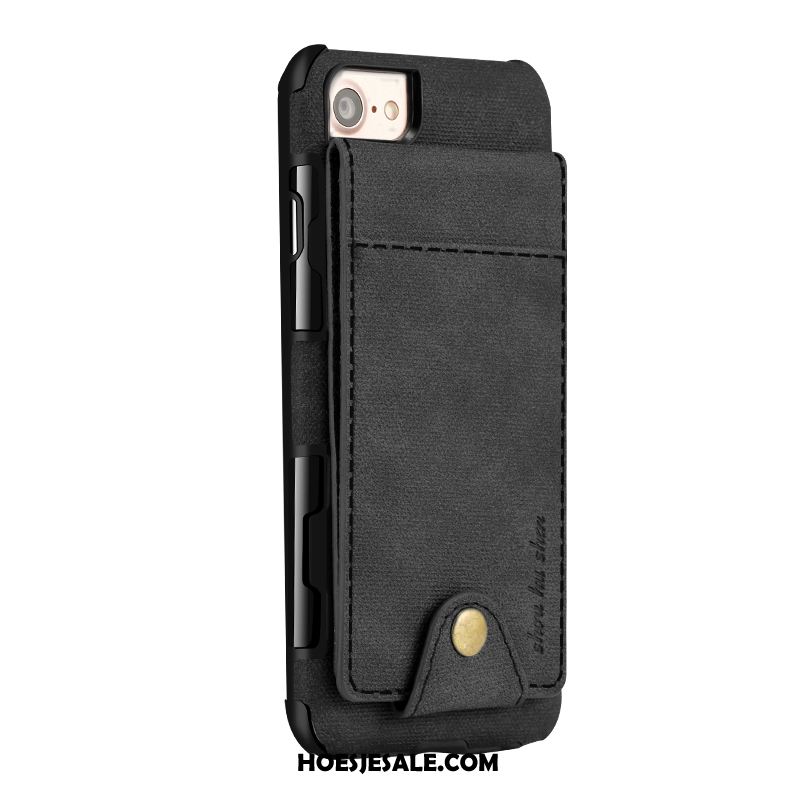 iPhone 7 Hoesje Bescherming Grijs Trend Leren Etui Portemonnee Sale