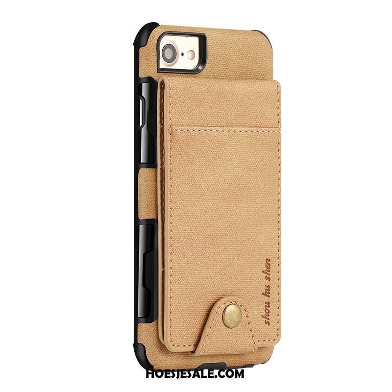 iPhone 7 Hoesje Bescherming Grijs Trend Leren Etui Portemonnee Sale