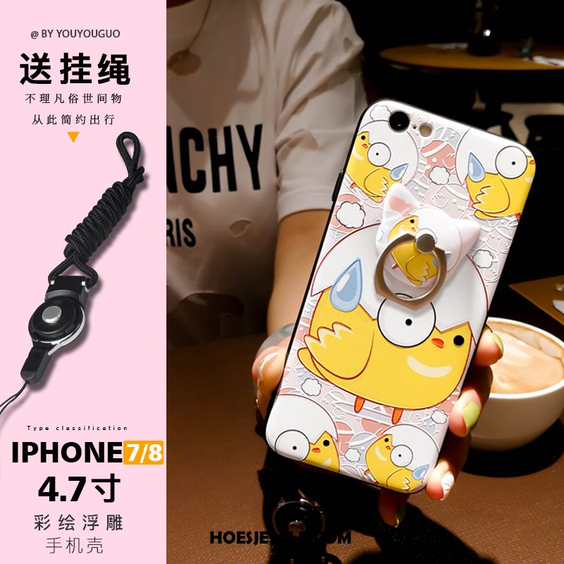 iPhone 7 Hoesje Roze Reliëf Vers Kat Ondersteuning Online