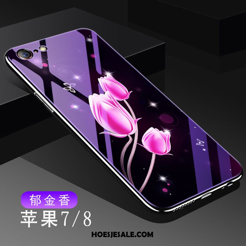 iPhone 7 Hoesje Scheppend Purper Glas Zacht Siliconen Korting