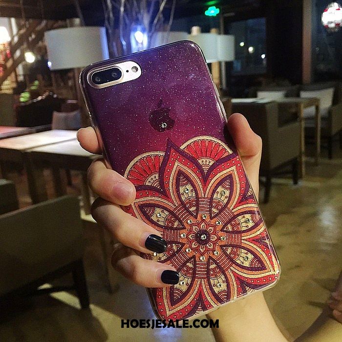 iPhone 7 Plus Hoesje Bescherming Bloemen Roze Met Strass Trend Kopen