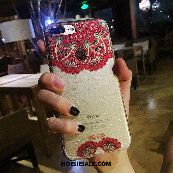 iPhone 7 Plus Hoesje Bescherming Bloemen Roze Met Strass Trend Kopen