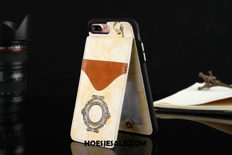 iPhone 7 Plus Hoesje Kaart Hoes Clamshell Bescherming Leren Etui