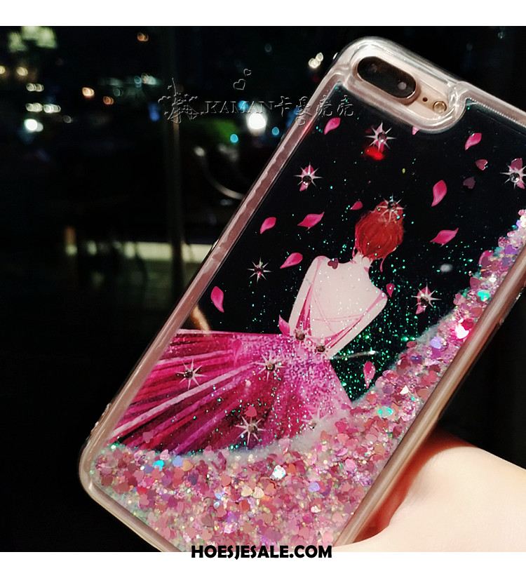 iPhone 7 Plus Hoesje Roze Vloeistof Mobiele Telefoon Hart Zwart Sale