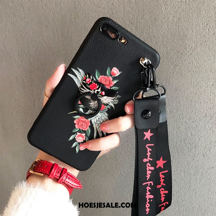 iPhone 7 Plus Hoesje Siliconen Zwart Hanger Hoes Trendy Merk Sale