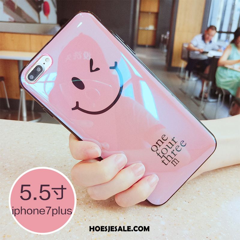 iPhone 7 Plus Hoesje Trendy Merk Eenvoudige Siliconen Smiley Hoes Goedkoop