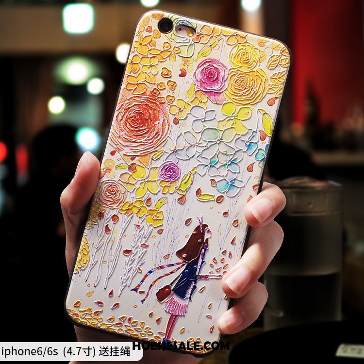 iPhone 8 Hoesje Kunst Hanger Mobiele Telefoon Zacht Geel Korting