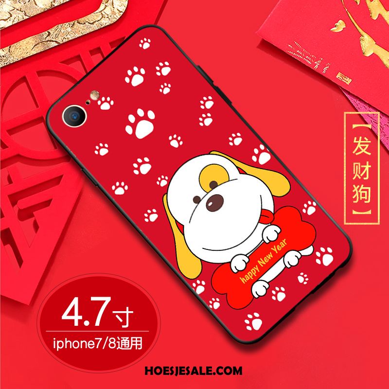 iPhone 8 Hoesje Mobiele Telefoon Dun Hond Hoes Rood Kopen