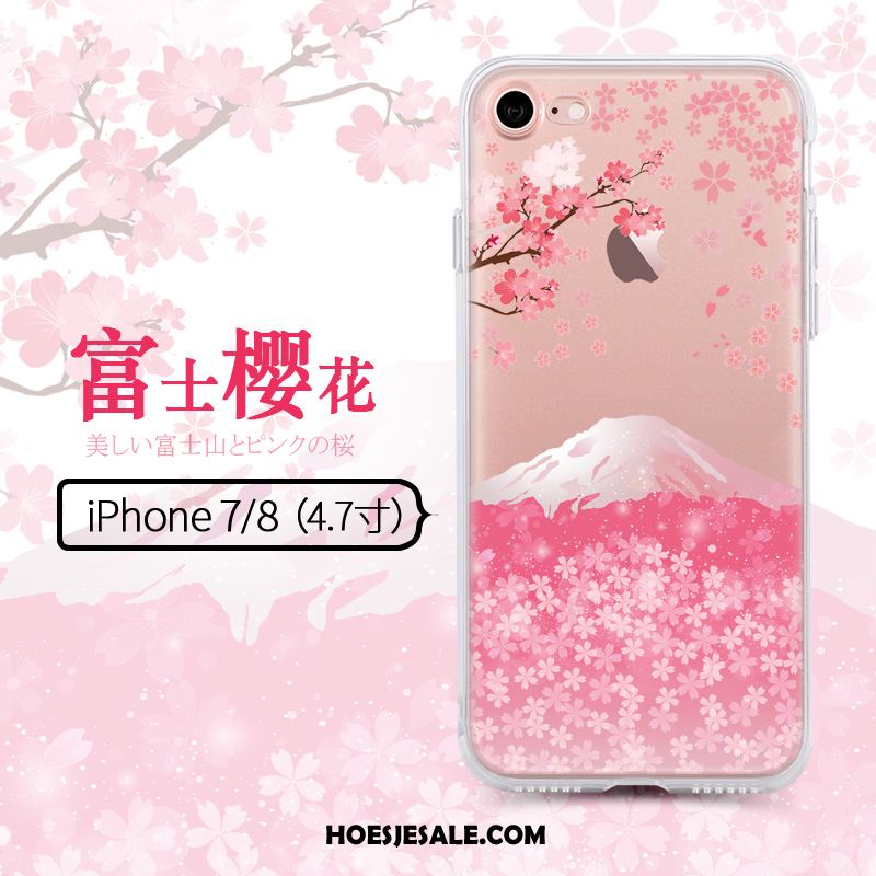 iPhone 8 Hoesje Roze Anti-fall Doorzichtig Trend Zacht Goedkoop