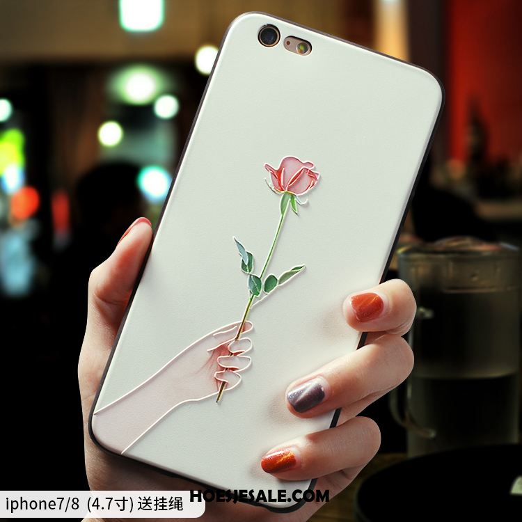 iPhone 8 Hoesje Siliconen Dun Trendy Merk Wit Nieuw Korting