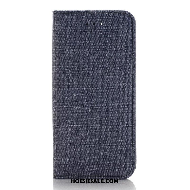 iPhone 8 Plus Hoesje Folio Bescherming Denim Leren Etui Hoes Aanbiedingen