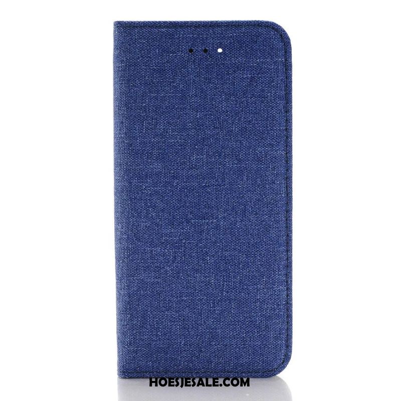 iPhone 8 Plus Hoesje Folio Bescherming Denim Leren Etui Hoes Aanbiedingen