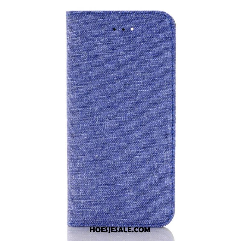 iPhone 8 Plus Hoesje Folio Bescherming Denim Leren Etui Hoes Aanbiedingen