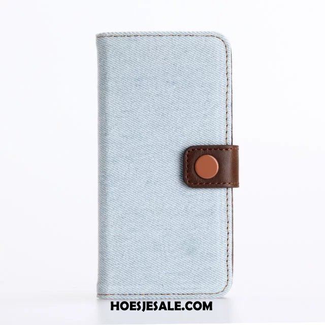 iPhone 8 Plus Hoesje Folio Mobiele Telefoon Bescherming Denim Blauw Kopen