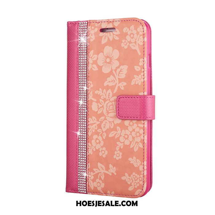 iPhone 8 Plus Hoesje Portemonnee Bloemen Hanger Mobiele Telefoon Leren Etui Korting