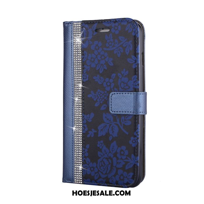 iPhone 8 Plus Hoesje Portemonnee Bloemen Hanger Mobiele Telefoon Leren Etui Korting