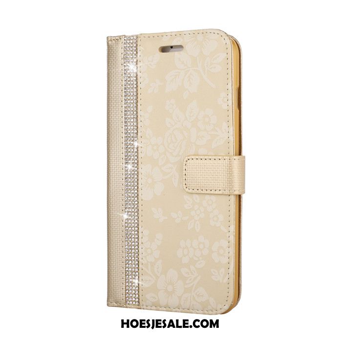 iPhone 8 Plus Hoesje Portemonnee Bloemen Hanger Mobiele Telefoon Leren Etui Korting