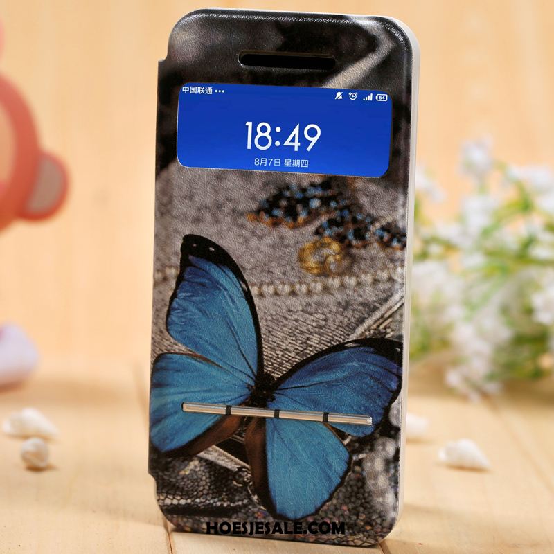 iPhone Se Hoesje Mobiele Telefoon Lichtblauw Leren Etui Hoes Anti-fall Kopen
