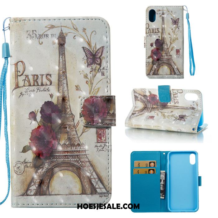 iPhone X Hoesje Mobiele Telefoon Hoes Wit Leren Etui All Inclusive Goedkoop