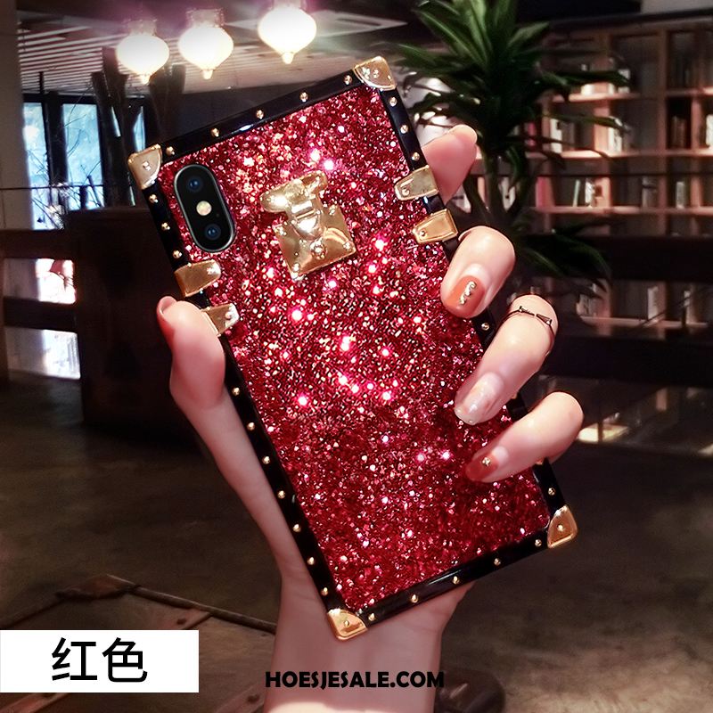 iPhone X Hoesje Rood Anti-fall Nieuw Goud Net Red Korting