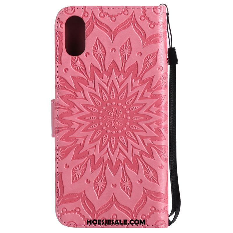 iPhone Xr Hoesje Leren Etui Roze Zon Bescherming Folio Goedkoop