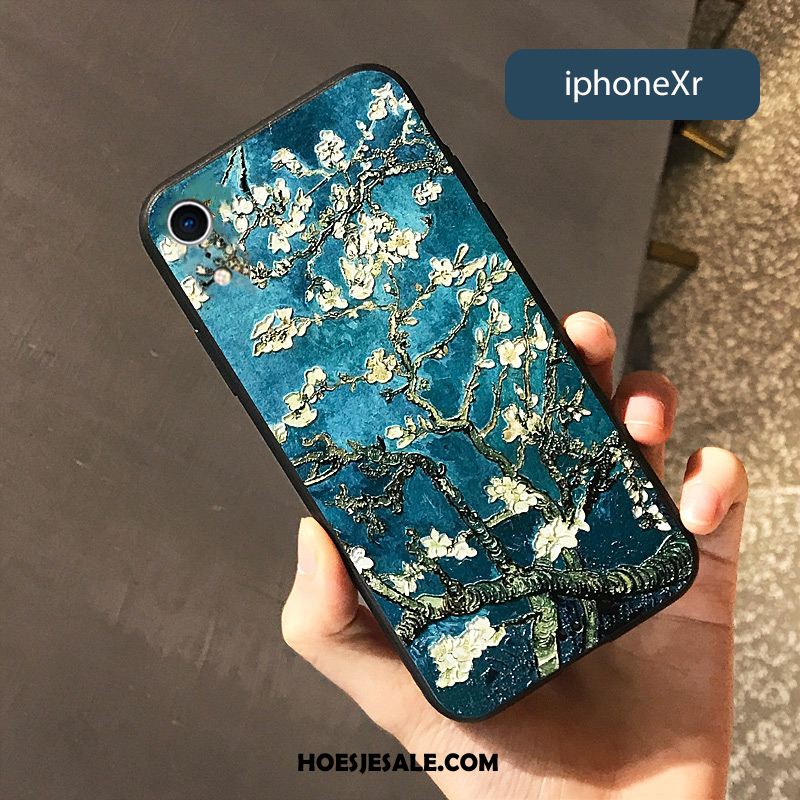 iPhone Xr Hoesje Mobiele Telefoon Scheppend Groen Hemming Bloemen Kopen