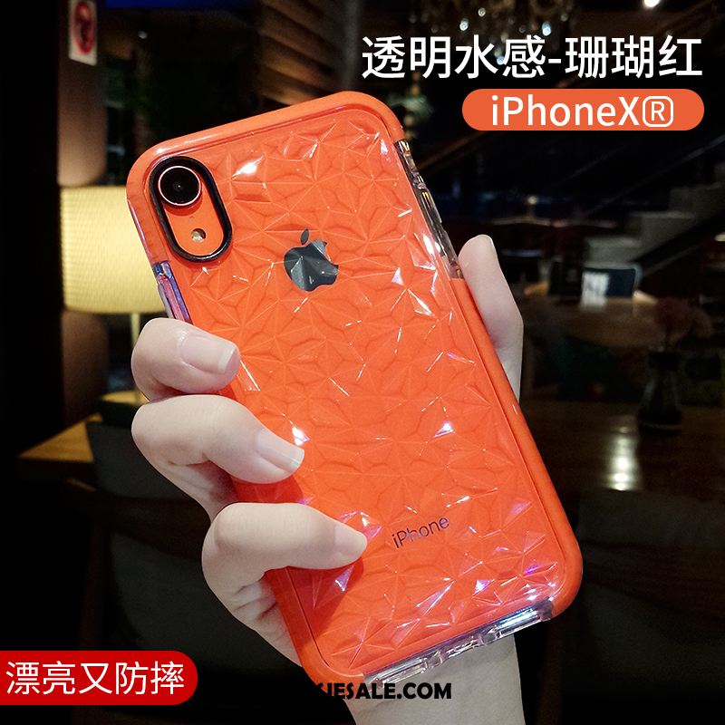 iPhone Xr Hoesje Nieuw Doorzichtig Anti-fall Net Red Oranje Aanbiedingen