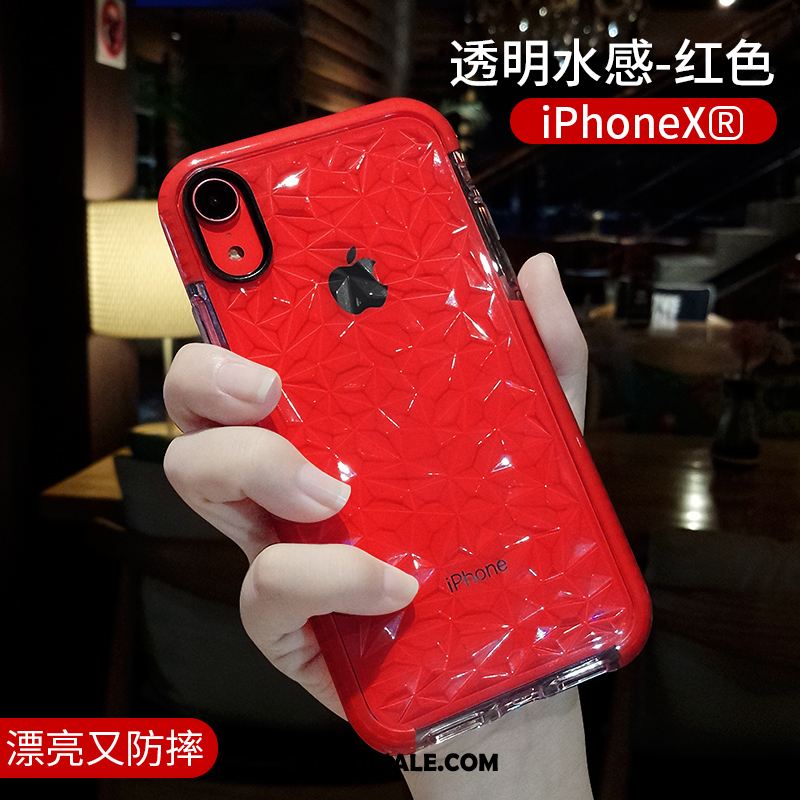 iPhone Xr Hoesje Nieuw Doorzichtig Anti-fall Net Red Oranje Aanbiedingen