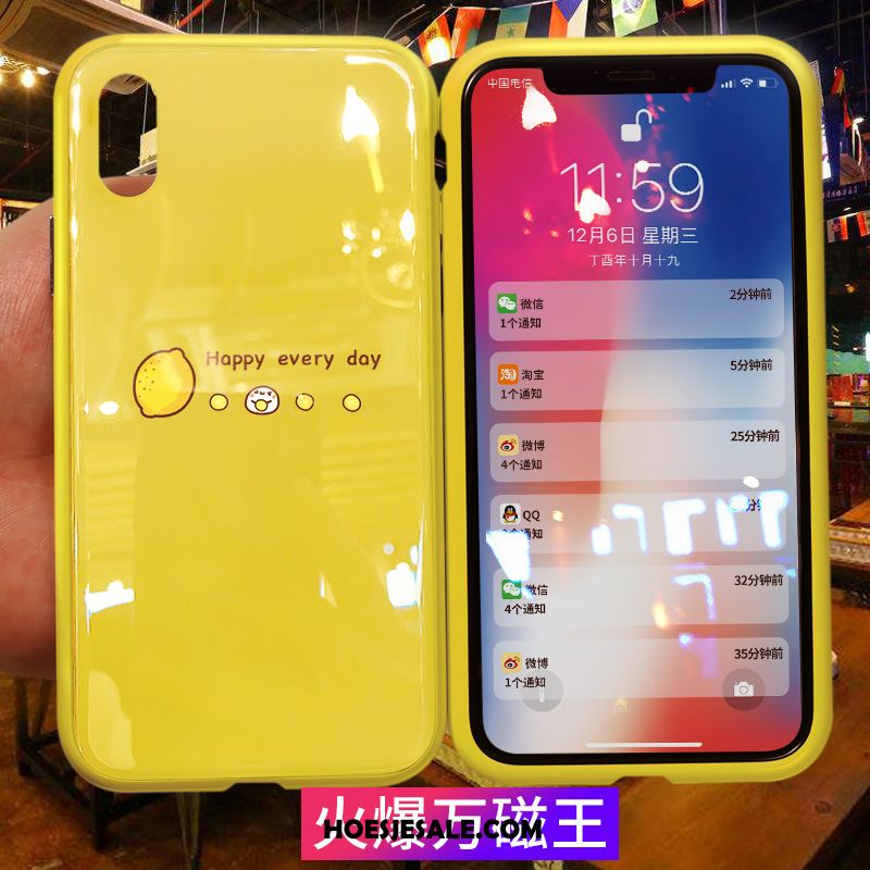 iPhone Xr Hoesje Spotprent Mobiele Telefoon Glas Net Red Mooie