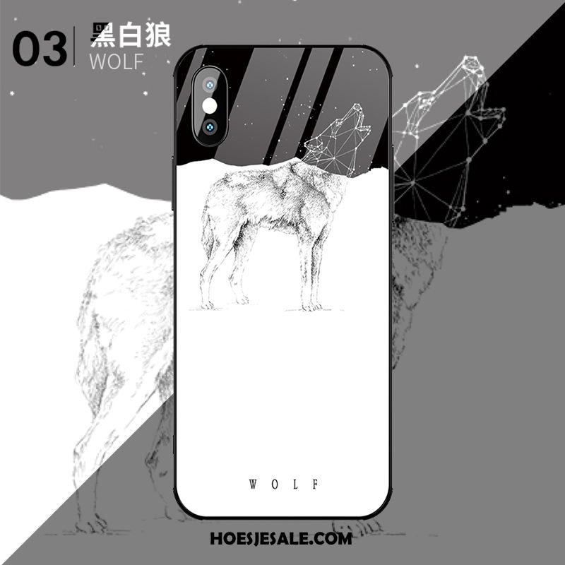 iPhone Xs Hoesje Anti-fall Trendy Merk Wit Dun Zwart Sale