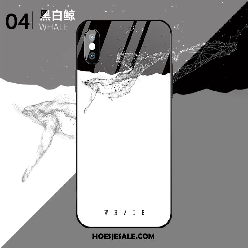 iPhone Xs Hoesje Anti-fall Trendy Merk Wit Dun Zwart Sale