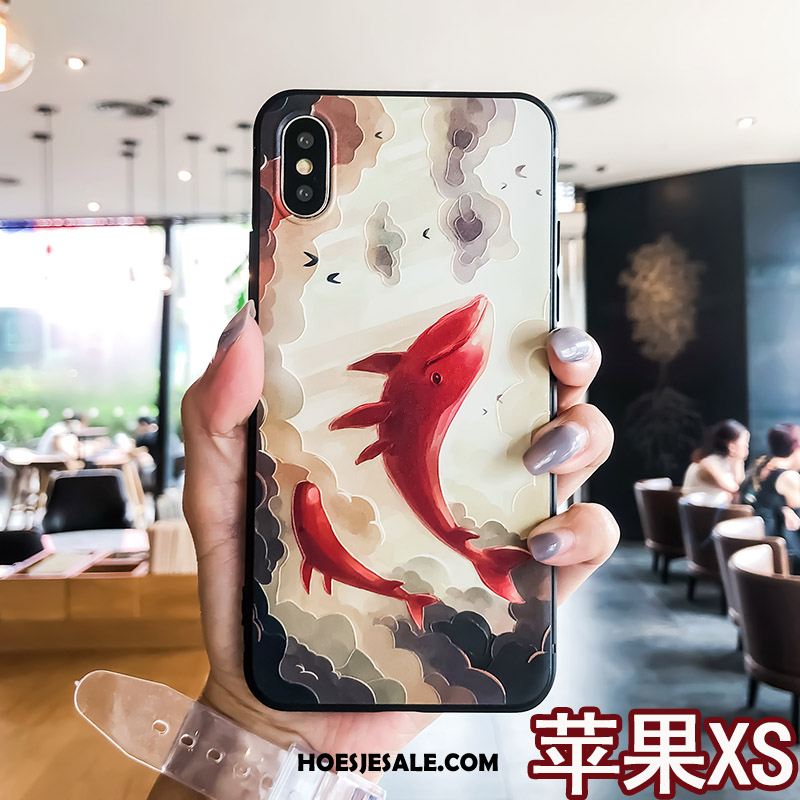 iPhone Xs Hoesje Blauw Schrobben Trendy Merk Siliconen Mobiele Telefoon Korting