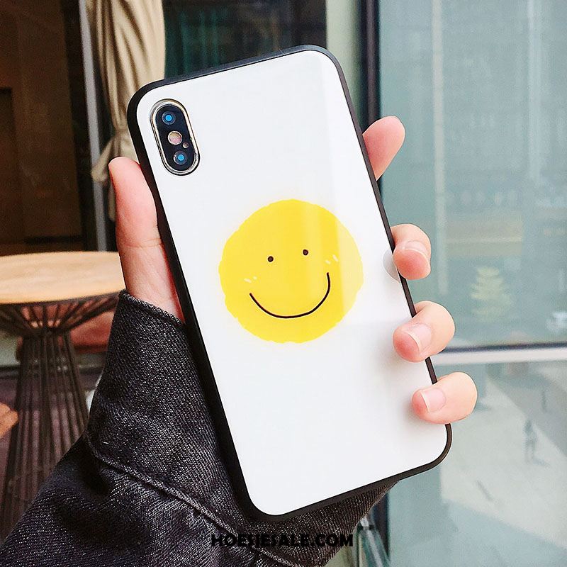 iPhone Xs Hoesje Eenvoudige Glas Smiley Mobiele Telefoon All Inclusive Kopen